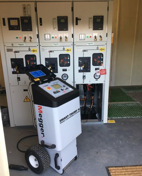 Cable Fault location on a 33kV Circuit for a large solar farm. Megger Smart-Thump16. Cable Fault, Schneider CBGS-0